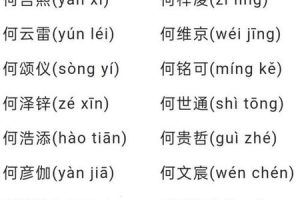 姓何的2025年05月26日根据生肖取名的最佳字