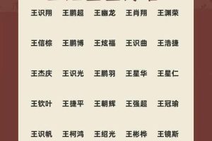 姓王的2025年05月25日如何选择寓意深远的名字